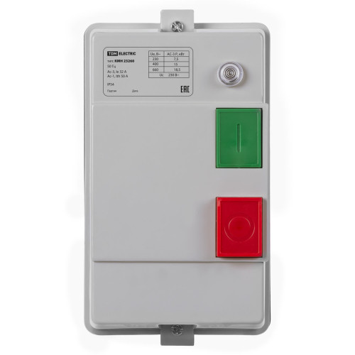 Контактор КМН23260 32А в оболочке с индикатором Ue=220В/АС3 IP54 TDM