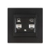 Розетка телефонная RJ11 + компьютерная RJ45 черная 