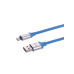 Дата-кабель, ДК 18, USB - Lightning, 1 м, силиконовая оплетка, голубой, TDM